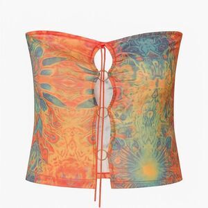 MUSERA Y2K Women's sheer multi color Crop-top size M NWT